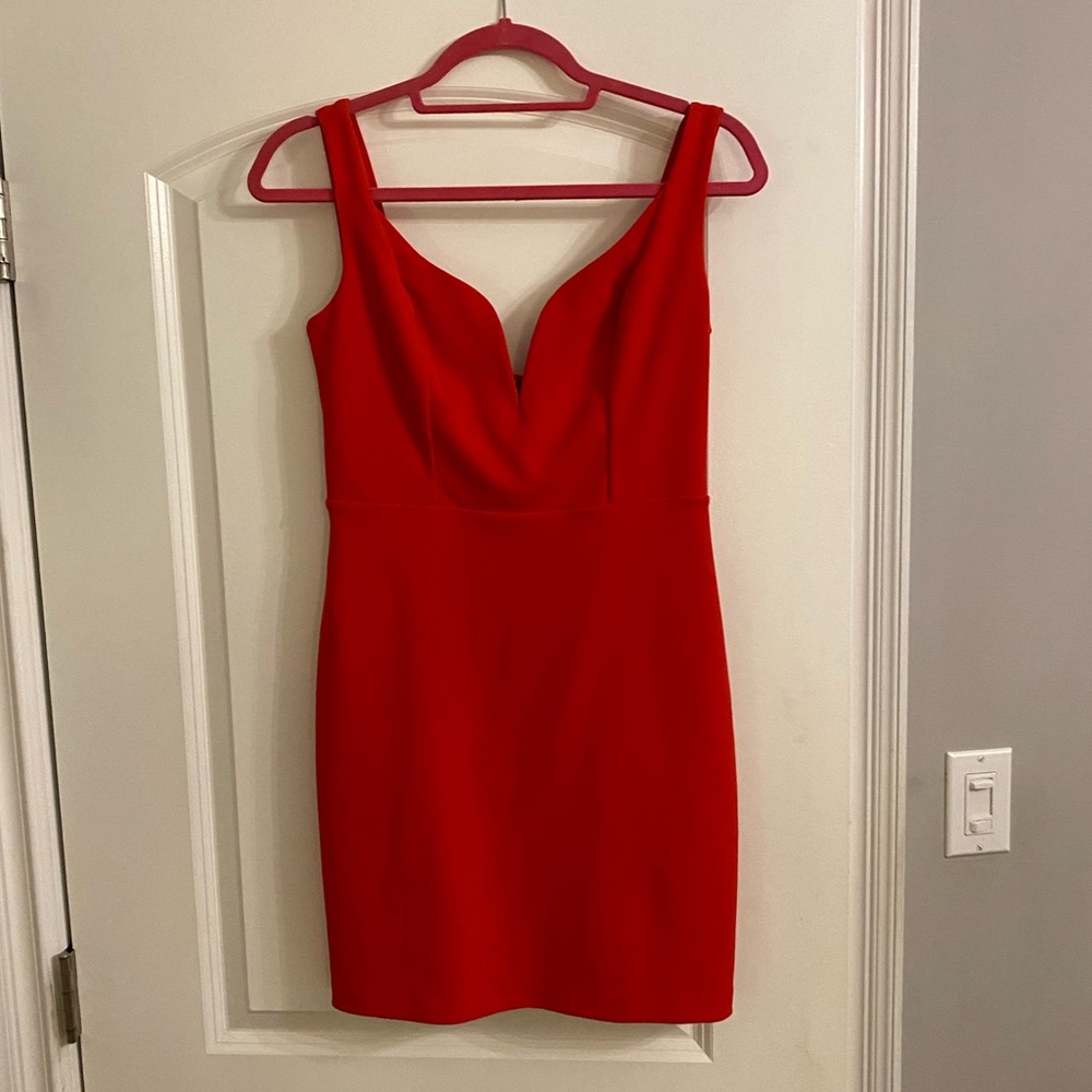 Red mini dress